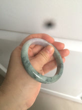 Load image into Gallery viewer, 56.2 mm Type A 100% Natural green/purple Jadeite Jade bangle C21-9809