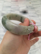 Load image into Gallery viewer, 56.3mm 100% natural Type A green/brown/purple chubby tire style jadeite jade bangle B62