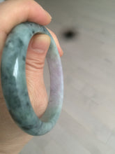 Load image into Gallery viewer, 56.2 mm Type A 100% Natural green/purple Jadeite Jade bangle C21-9809