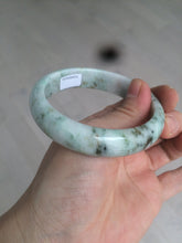 Load image into Gallery viewer, 58mm Certified type A 100% Natural green/white (windflowers, 小碎花) Jadeite Jade bangle AM70-9154