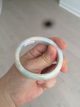 Load image into Gallery viewer, 48mm Type A 100% Natural sunny green/purple/yellow ovalJadeite Jade bangle X105-9226
