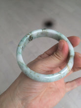 Load image into Gallery viewer, 58mm Certified type A 100% Natural green/white (windflowers, 小碎花) Jadeite Jade bangle AM70-9154