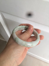 Load image into Gallery viewer, 58mm Certified type A 100% Natural green/white (windflowers, 小碎花) Jadeite Jade bangle AM70-9154