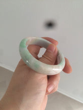 Load image into Gallery viewer, 48mm Type A 100% Natural sunny green/purple/yellow ovalJadeite Jade bangle X105-9226