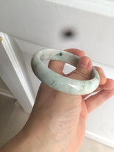 Load image into Gallery viewer, 58mm Certified type A 100% Natural green/white (windflowers, 小碎花) Jadeite Jade bangle AM70-9154