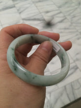 Load image into Gallery viewer, 52mm 100% natural certified green green/white oval jadeite jade bangle AB32-5304