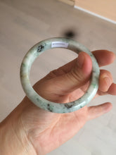 Load image into Gallery viewer, 55mm Certified type A 100% Natural green/white (windflowers, 小碎花) Jadeite Jade bangle AM69-9159