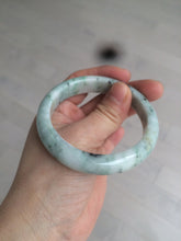 Load image into Gallery viewer, 55mm Certified type A 100% Natural green/white (windflowers, 小碎花) Jadeite Jade bangle AM69-9159