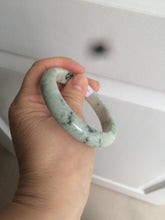 Load image into Gallery viewer, 55mm Certified type A 100% Natural green/white (windflowers, 小碎花) Jadeite Jade bangle AM69-9159
