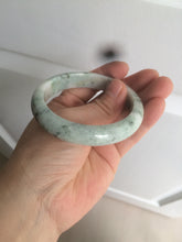 Load image into Gallery viewer, 55mm Certified type A 100% Natural green/white (windflowers, 小碎花) Jadeite Jade bangle AM69-9159
