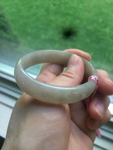 Load image into Gallery viewer, 50.5mm Certified Type A 100% Natural icy gary/green/brown oval Jadeite Jade bangle Z57-5353