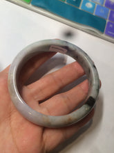 Load image into Gallery viewer, 58.6mm 100% natural type A certified light green/purple/red (FU LU SHOU, 福禄寿) jadeite jade bangle AQ3-0726