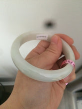 Load image into Gallery viewer, 57.2mm certified Type A 100% Natural light green/white Jadeite Jade bangle AB21-6215