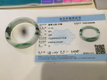 Load image into Gallery viewer, 46-48mm certified Type A 100% Natural sunny green/white kids Jadeite Jade bangle Group W69-0096