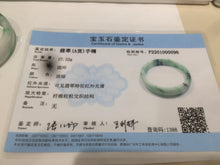 Load image into Gallery viewer, 46-48mm certified Type A 100% Natural sunny green/white kids Jadeite Jade bangle Group W69-0096
