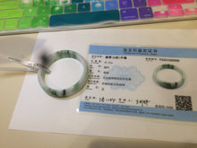 Load image into Gallery viewer, 46-48mm certified Type A 100% Natural sunny green/white kids Jadeite Jade bangle Group W69-0096