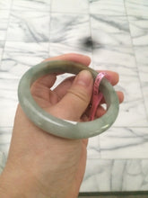 Load image into Gallery viewer, 56.6mm certified 100% natural Type A green/brown jadeite jade bangle L67-8440