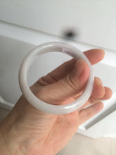 Load image into Gallery viewer, 50mm certificated Type A 100% Natural light green/white/purple Jadeite Jade bangle AM67