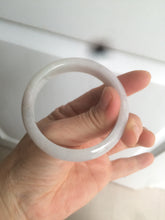 Load image into Gallery viewer, 50mm certificated Type A 100% Natural light green/white/purple Jadeite Jade bangle AM67
