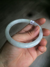 Load image into Gallery viewer, 58mm certified type A 100% Natural fresh light green/white slim jadeite jade bangle E80-0996