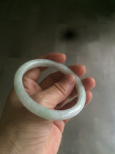 Load image into Gallery viewer, 58mm certified type A 100% Natural fresh light green/white slim jadeite jade bangle E80-0996