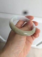 Load image into Gallery viewer, 53.8mm certified Type A 100% Natural light yellow green Jadeite Jade bangle AK45-0450