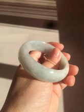 Load image into Gallery viewer, 51.5mm certified type A 100% Natural light green white oval Jadeite Jade bangle AQ6-9925