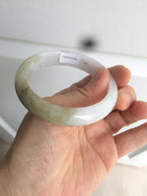 Load image into Gallery viewer, 53.8mm certified Type A 100% Natural light yellow green Jadeite Jade bangle AK45-0450