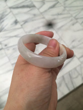 Load image into Gallery viewer, 49mm Certified Type A 100% Natural icy watery light green/white/yellow oval Jadeite Jade bangle B83-2500