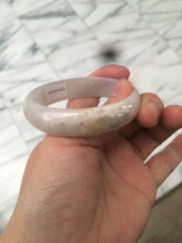 Load image into Gallery viewer, 49mm Certified Type A 100% Natural icy watery light green/white/yellow oval Jadeite Jade bangle B83-2500