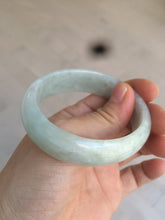 Load image into Gallery viewer, 51.5mm certified type A 100% Natural light green white oval Jadeite Jade bangle AQ6-9925