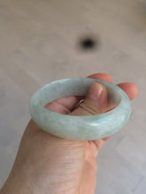 Load image into Gallery viewer, 51.5mm certified type A 100% Natural light green white oval Jadeite Jade bangle AQ6-9925