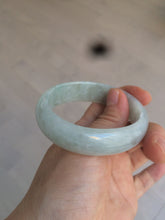 Load image into Gallery viewer, 51.5mm certified type A 100% Natural light green white oval Jadeite Jade bangle AQ6-9925