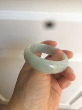 Load image into Gallery viewer, 51.5mm certified type A 100% Natural light green white oval Jadeite Jade bangle AQ6-9925