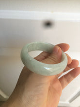 Load image into Gallery viewer, 51.5mm certified type A 100% Natural light green white oval Jadeite Jade bangle AQ6-9925