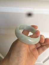 Load image into Gallery viewer, 51.5mm certified type A 100% Natural light green white oval Jadeite Jade bangle AQ6-9925