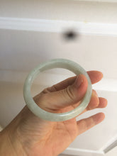 Load image into Gallery viewer, 51.5mm certified type A 100% Natural light green white oval Jadeite Jade bangle AQ6-9925