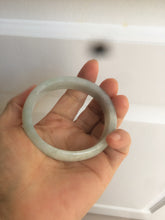 Load image into Gallery viewer, 51.5mm certified type A 100% Natural light green white oval Jadeite Jade bangle AQ6-9925
