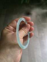 Load image into Gallery viewer, 58.6mm Certified Type A 100% Natural icy watery green super thin style Jadeite bangle M52