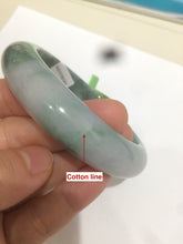Load image into Gallery viewer, 57.5mm Certified Type A 100% Natural green/white Jadeite Jade bangle R59-1301