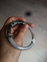 Load image into Gallery viewer, 55.8mm certified 100% natural green purple round cut jadeite jade bangle AK42-7560
