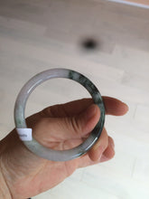 Load image into Gallery viewer, 55.8mm certified 100% natural green purple round cut jadeite jade bangle AK42-7560