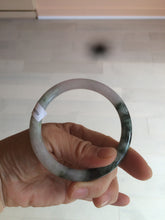 Load image into Gallery viewer, 55.8mm certified 100% natural green purple round cut jadeite jade bangle AK42-7560
