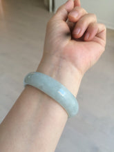 Load image into Gallery viewer, 51.5mm certified type A 100% Natural light green white oval Jadeite Jade bangle AQ6-9925