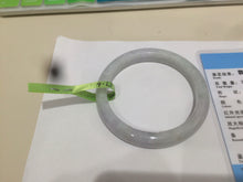 Load image into Gallery viewer, 53.9mm Certified Type A 100% Natural white/light purple Jadeite Jade bangle L117-2745
