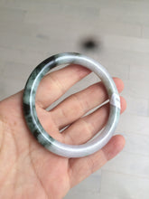 Load image into Gallery viewer, 55.8mm certified 100% natural green purple round cut jadeite jade bangle AK42-7560