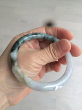 Load image into Gallery viewer, 55.8mm certified 100% natural green purple round cut jadeite jade bangle AK42-7560