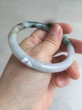 Load image into Gallery viewer, 55.8mm certified 100% natural green purple round cut jadeite jade bangle AK42-7560