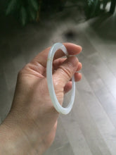Load image into Gallery viewer, 61.5mm Certified Type A 100% Natural white/brown super thin style Jadeite bangle M53