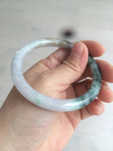 Load image into Gallery viewer, 55.8mm certified 100% natural green purple round cut jadeite jade bangle AK42-7560